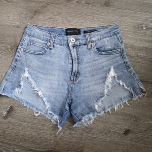 Kendall & Kylie Light Blue Frayed Jean Shorts